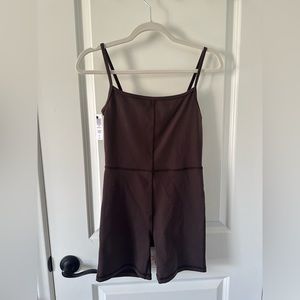 Aritzia Divinity Romper 5” - Rich Mocha Brown Sz S